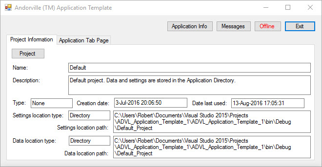 Application Template main form